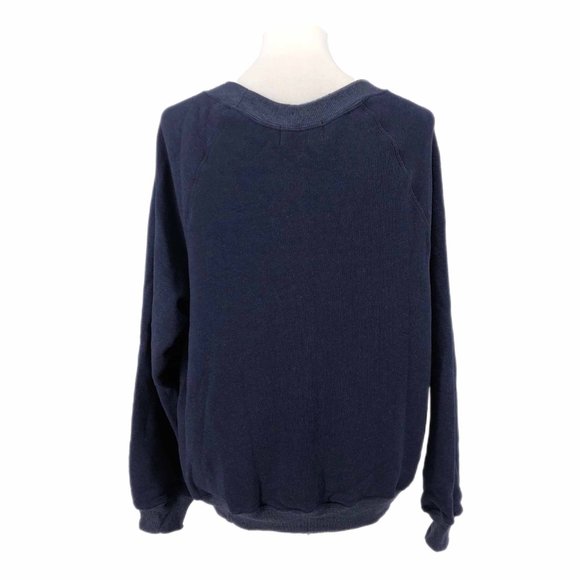 Wildfox Blue & White Reindeer Nordic Print Sweatshirt Oversized Fit Size Medium - Picture 4 of 9